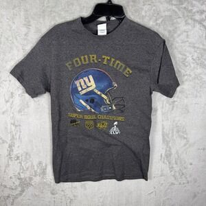 New York Giants Shirt Mens Medium Four Time‎ Super Bowl Champions NFL Football